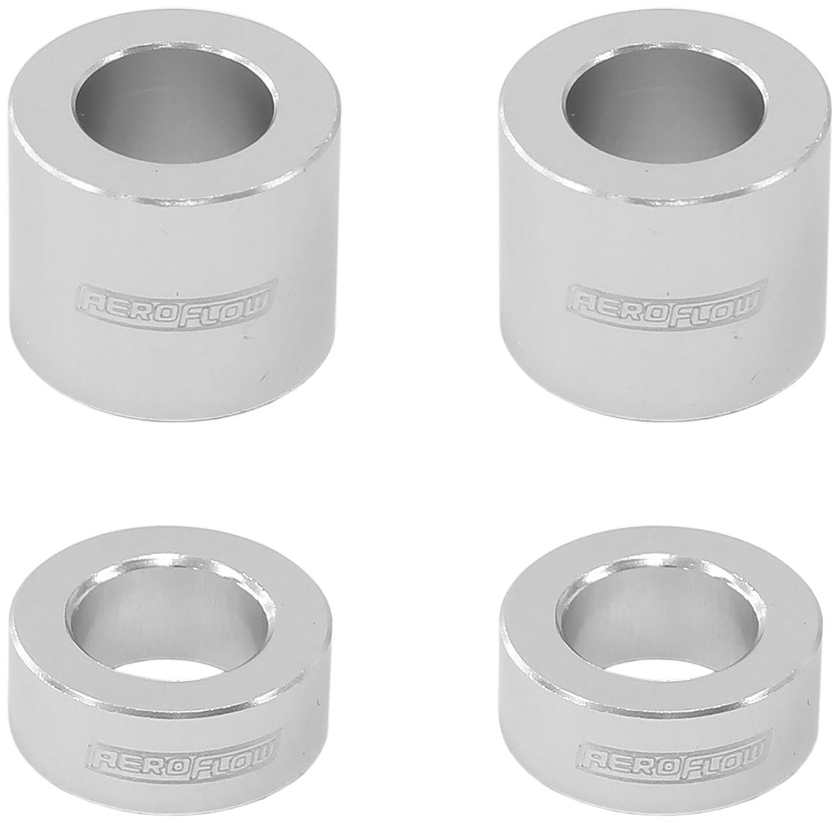 Aeroflow Performance M10 (3/8") 4-Pack Aeroflow Billet Aluminium Bolt Spacers, Silver AF64-4377 SR