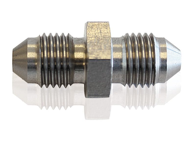 Aeroflow Performance Male -6AN to Male -6AN (Short) Aeroflow Stainless Steel Male Flare Union Fitting -6AN AF360-06 SR