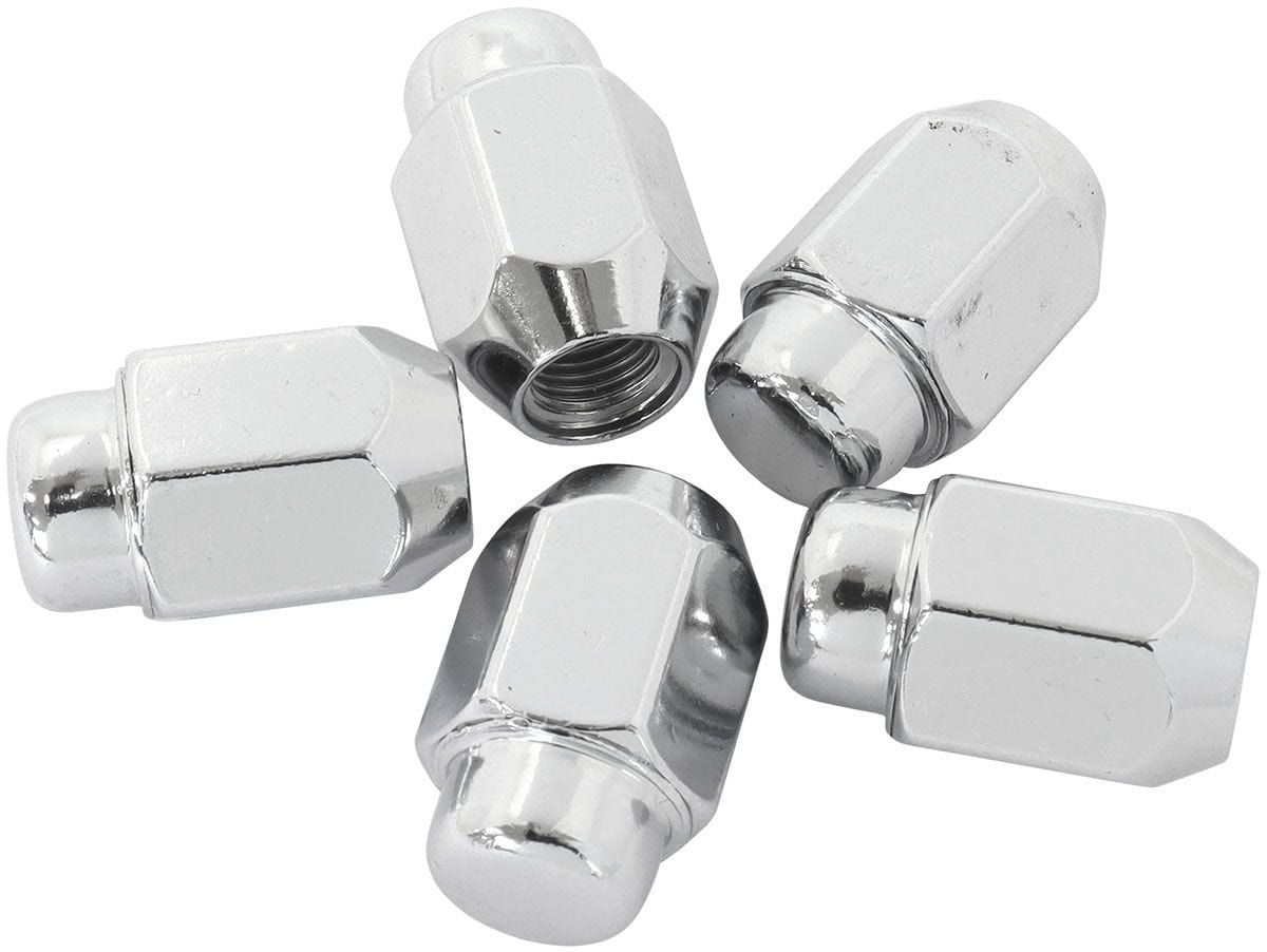 Aeroflow Performance Pack of 5, 60 Degree Taper Aeroflow Acorn Medium Closed Chrome Wheel Nuts - M12 x 1.50mm AF3046-2000 SR