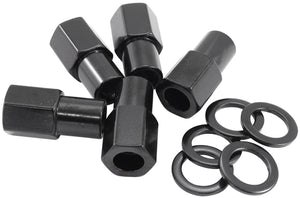 Aeroflow 0.750" Shank Open Black Wheel Nuts - 1/2-20" AF3012-7000