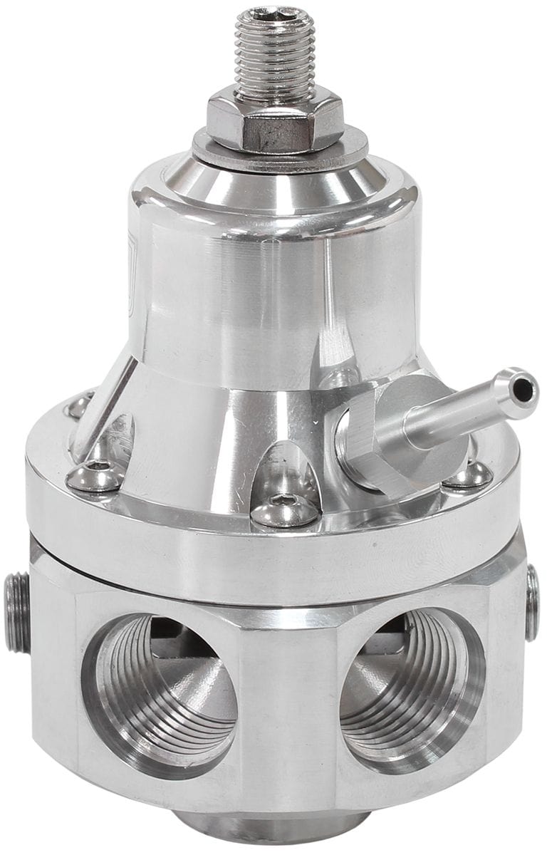 Aeroflow Performance Polished Finish. 4 x -8ORB Ports, 1 x -8ORB Return and 2 x 1/8" NPT P Aeroflow 4-Port 2000hp Billet Fuel Pressure Regulator 35-85psi Adjustable AF66-2060 SR