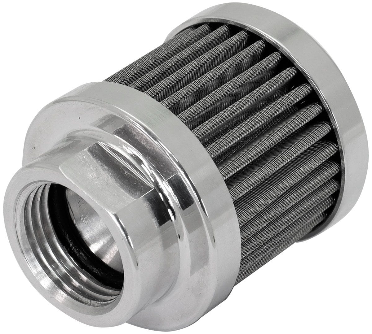 Aeroflow Performance Polished Finish Aeroflow Stainless Steel Small Billet Breather with -10AN Female Thread AF77-2004 SR