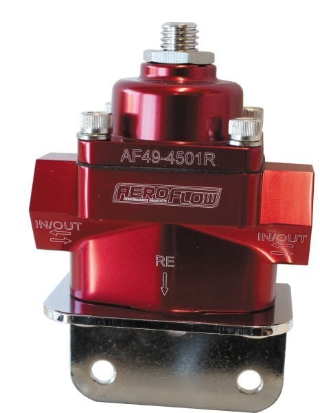 Aeroflow Performance Red Finish. -8 ORB Ports with Bottom Return Aeroflow Billet Bypass Fuel Pressure Regulator 4.5-9psi Adjustable AF49-4501R SR