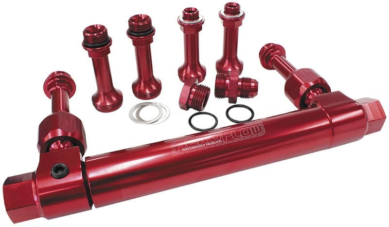 Aeroflow Performance Red Finish Aeroflow Adjustable Billet Fuel Log AF64-2037R SR