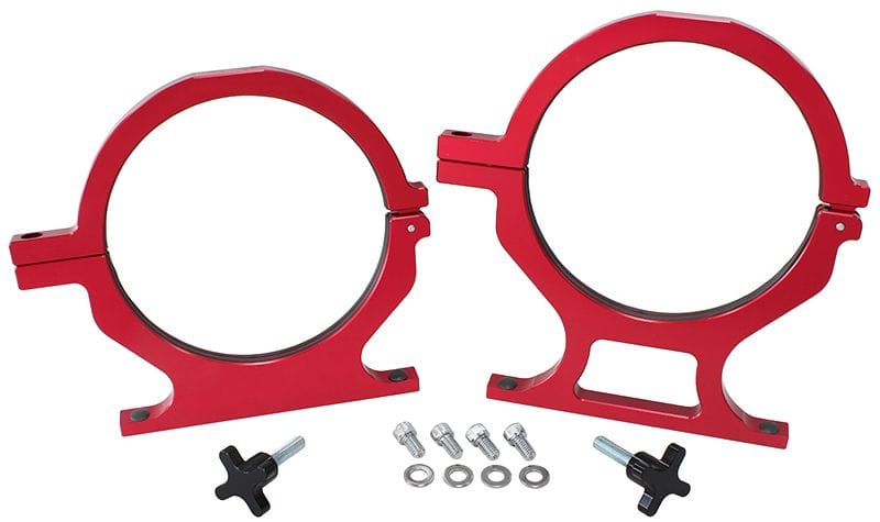 Aeroflow Performance Red Finish. Suits 10lb. & 15lb. Bottles Aeroflow Billet Nitrous Bottle Brackets - Red AF64-5000R SR