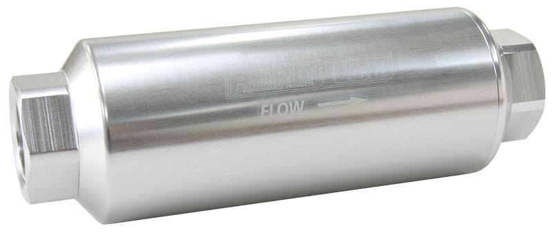Aeroflow Performance Silver Finish. 7" x 2.4" Aeroflow 10 Micron Pro Filter with -12AN ORB Ports AF66-2043S-10 SR