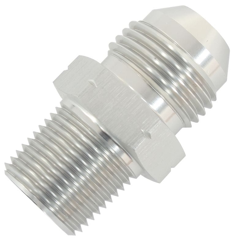 Aeroflow Performance Silver Finish Aeroflow 1/4" BSPT to -6AN Adapter AF756-06S SR