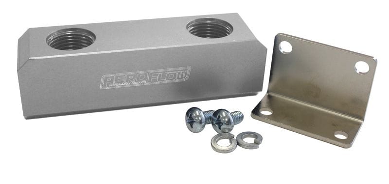 Aeroflow Performance Silver Finish Aeroflow Billet Log Type Fuel Block -8ORB AF452-08S SR
