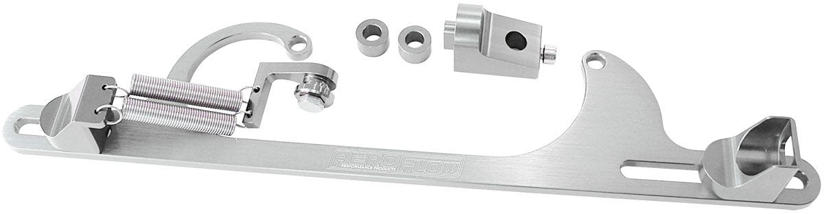 Aeroflow Performance Silver Finish Aeroflow Billet Throttle Cable Bracket 4150 Style AF64-2001S SR