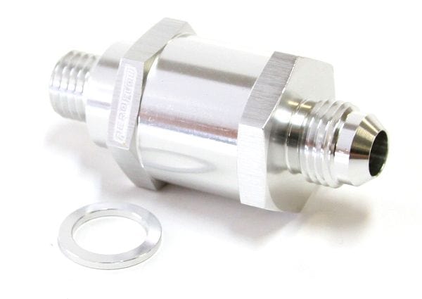 Aeroflow Performance Silver Finish Aeroflow EFI Fuel Pump Check Valve -8AN (M12 x 1.5mm) AF615-08S SR