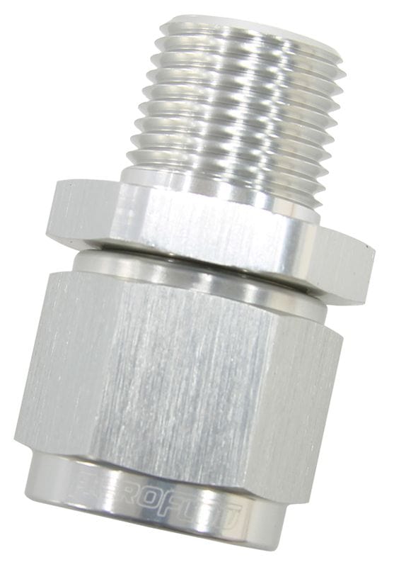 Aeroflow Performance Silver Finish Aeroflow Male NPT to Female AN Straight Fitting 3/4" to -12AN AF916-12-12S SR