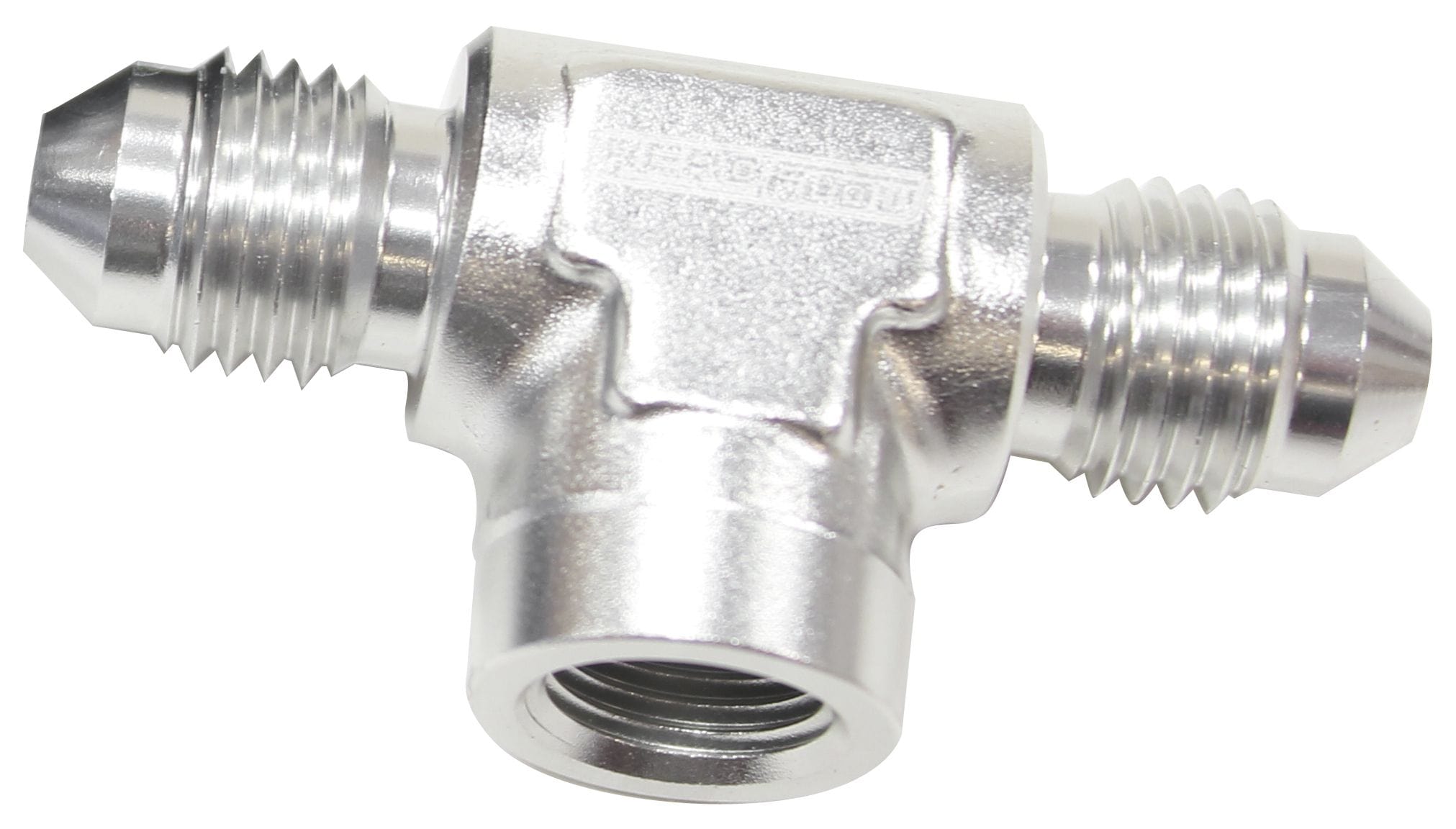 Aeroflow Performance Silver Finish Aeroflow Male Tee with Female 1/8" -4AN AF918-04-02S SR