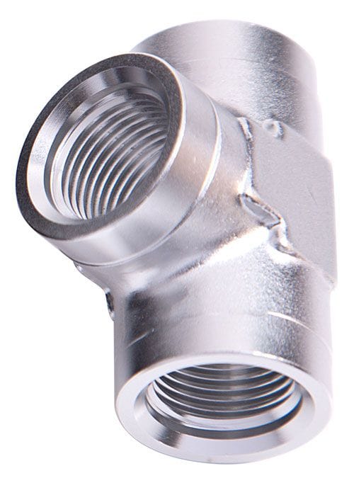 Aeroflow Performance Silver Finish Aeroflow NPT Female Pipe Tee 1/8" AF917-02S SR