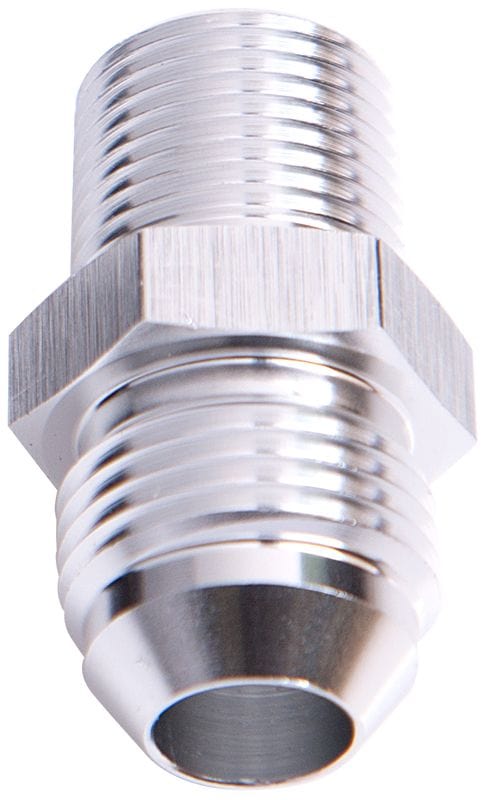 Aeroflow Performance Silver Finish Aeroflow NPT to Straight Male Flare Adapter 1" to -20AN AF816-20-16S SR