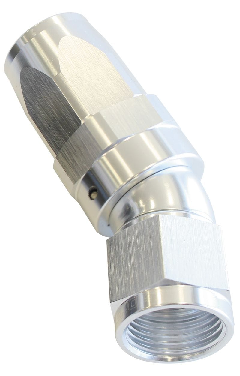 Aeroflow Performance Silver Finish. Suit 100 & 450 Series Hose Aeroflow 150 Series Taper One-Piece Full Flow Swivel 30° Hose End -4AN AF197-04S SR