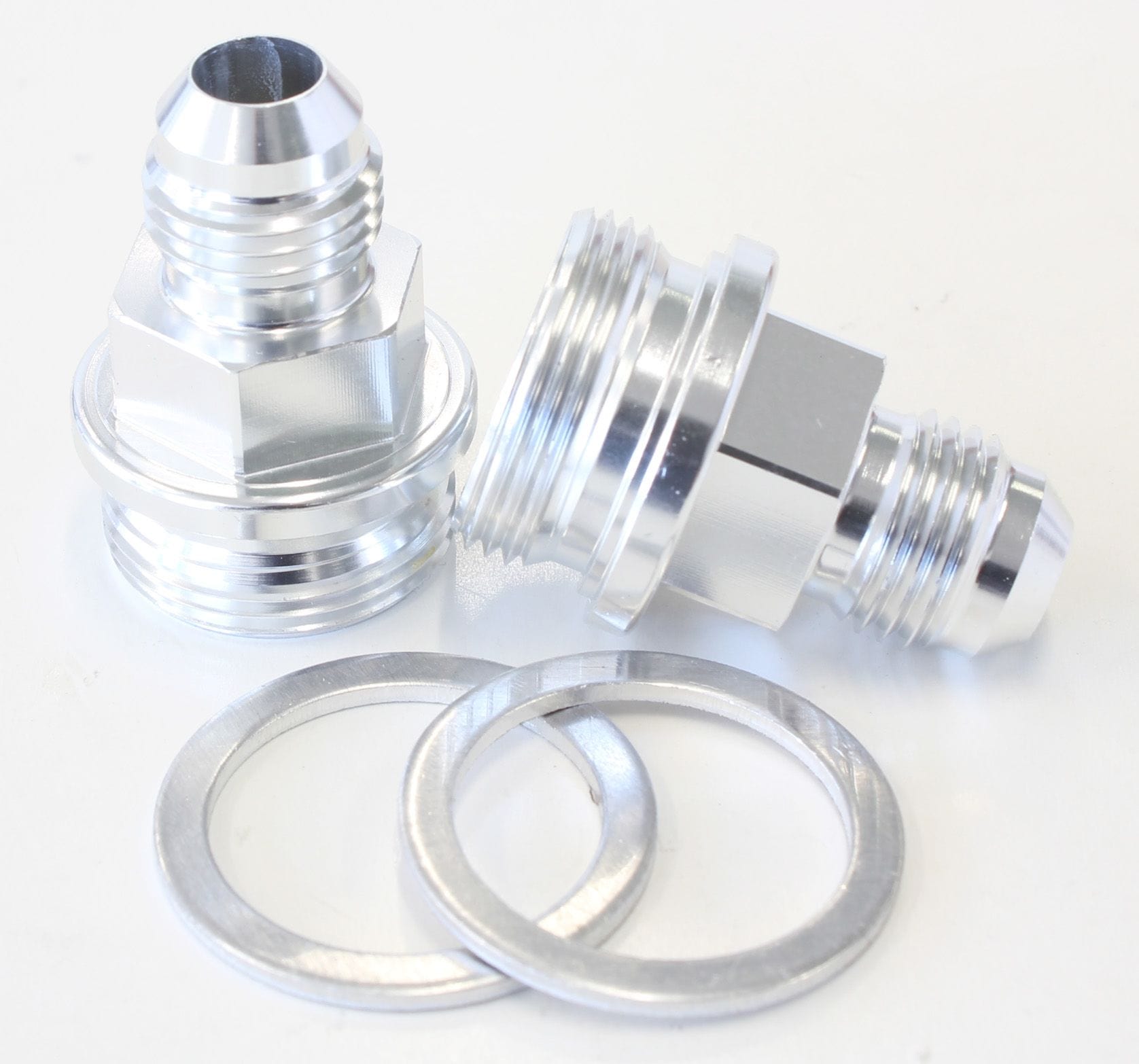 Aeroflow Performance Silver Finish. Suit Holley Inlet Feed Aeroflow Carburettor Adapter - Male 7/8" to -6AN Short AF700-06S SR