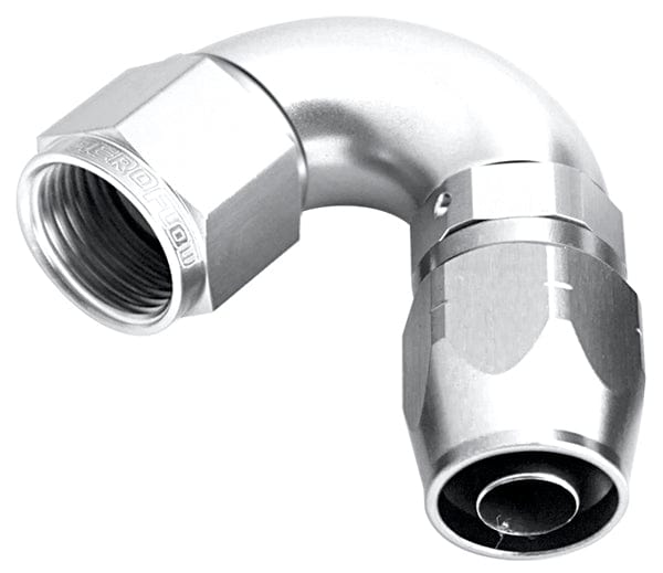Aeroflow Performance Silver Finish. Suits 100 & 450 Series Hose Aeroflow 550 Series Cutter One-Piece Full Flow Swivel 120° Hose End -6AN AF554-06S SR