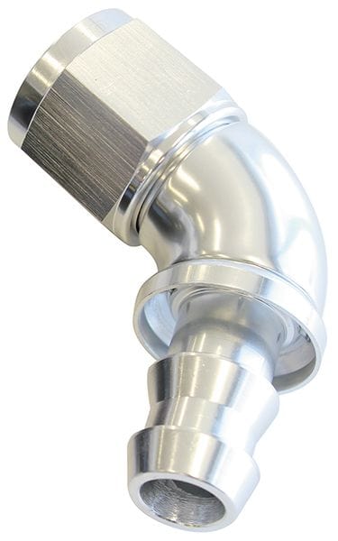 Aeroflow Performance Silver Finish. Suits 400 & 500 Series Hose Aeroflow 510 Series Full Flow Tight Radius Push Lock 60° Hose End -4AN AF518-04S SR