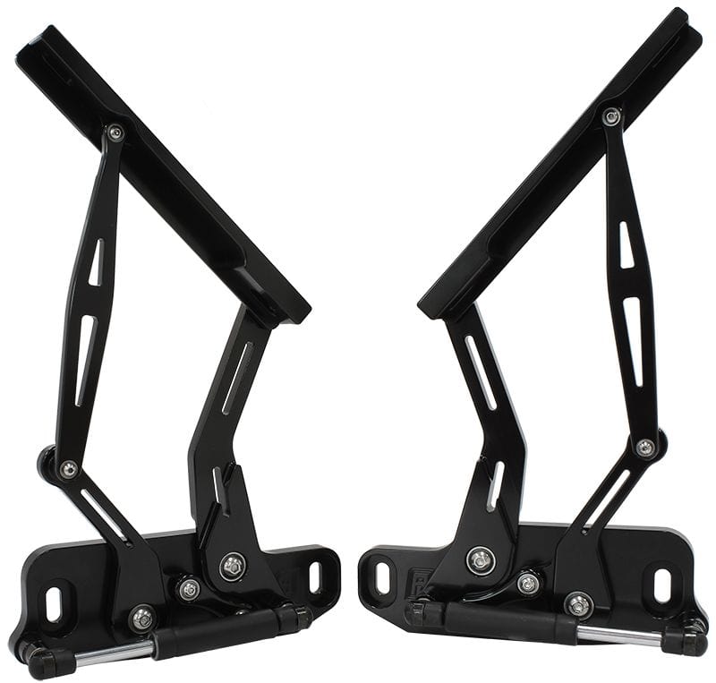 Aeroflow Performance Sold as a Pair Aeroflow Holden Torana and Holden HQ-WB Billet Bonnet Hinge Kit - Black Finish AF64-4122B SR