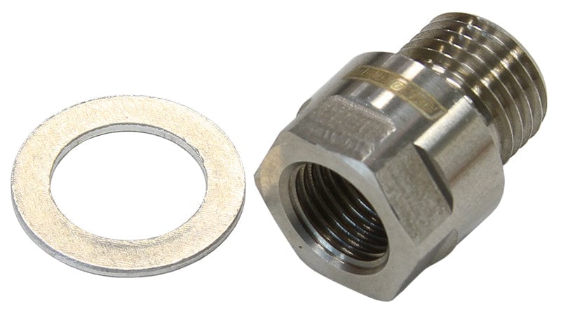 Aeroflow Performance Stainless Aeroflow Metric Pipe Reducer M12 x 1.25 to 1/8" AF912-M12-01SS SR