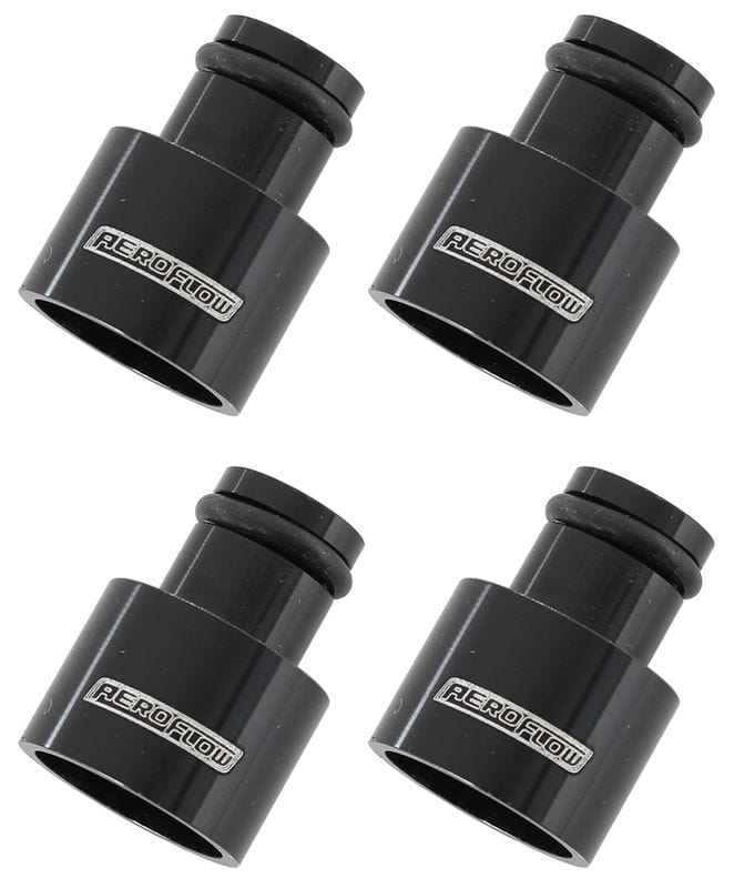 Aeroflow Performance Suit 11mm Fuel Rail With 14mm Injector, 12mm High (4 Pack) Aeroflow Fuel Injector Adapter AF64-2885 SR