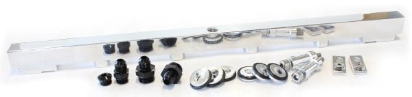 Aeroflow Performance Suit 14mm 3/4" Length and Full Length Fuel Injectors, -8ORB Ports Aeroflow Nissan RB25 Billet EFI Fuel Rail - Polished AF64-2010P SR