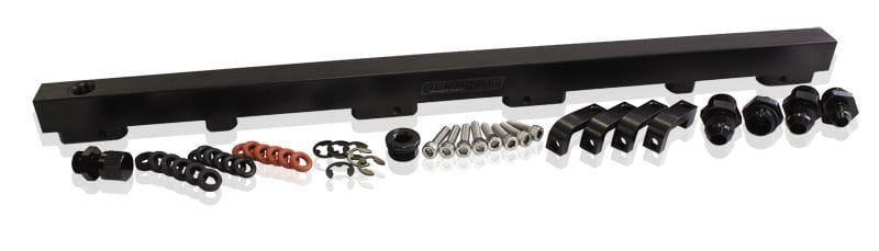 Aeroflow Performance Suit 14mm Full Length Fuel Injectors, -8ORB Ports Aeroflow Nissan RB30 Billet EFI Fuel Rail - Blue AF64-2012 SR