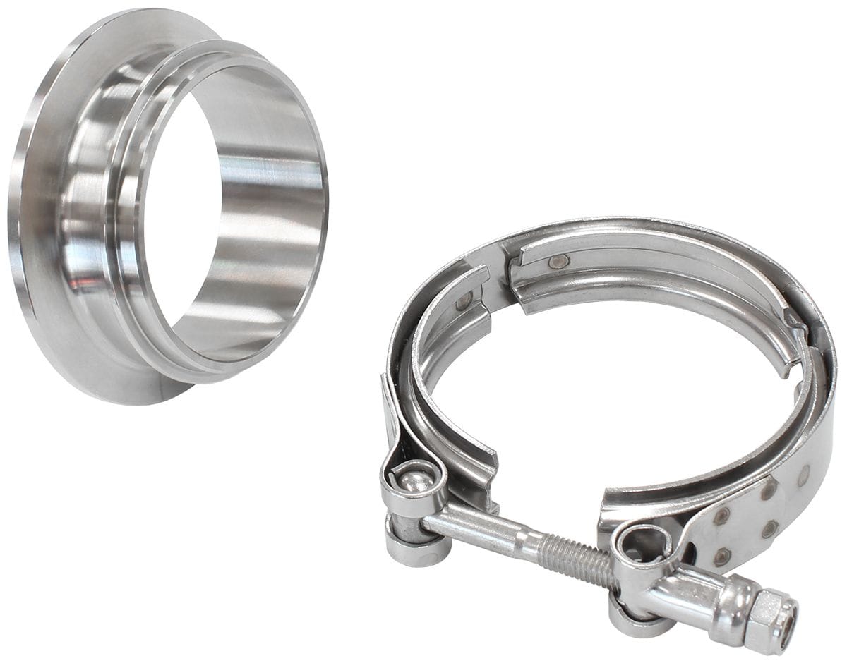 Aeroflow Performance Suit Aeroflow Turbo's With 2-33/64" I.D Flange Aeroflow Boosted Turbine Inlet 3.62" O.D Stainless Steel V-Band Kit AF8080-1023 SR