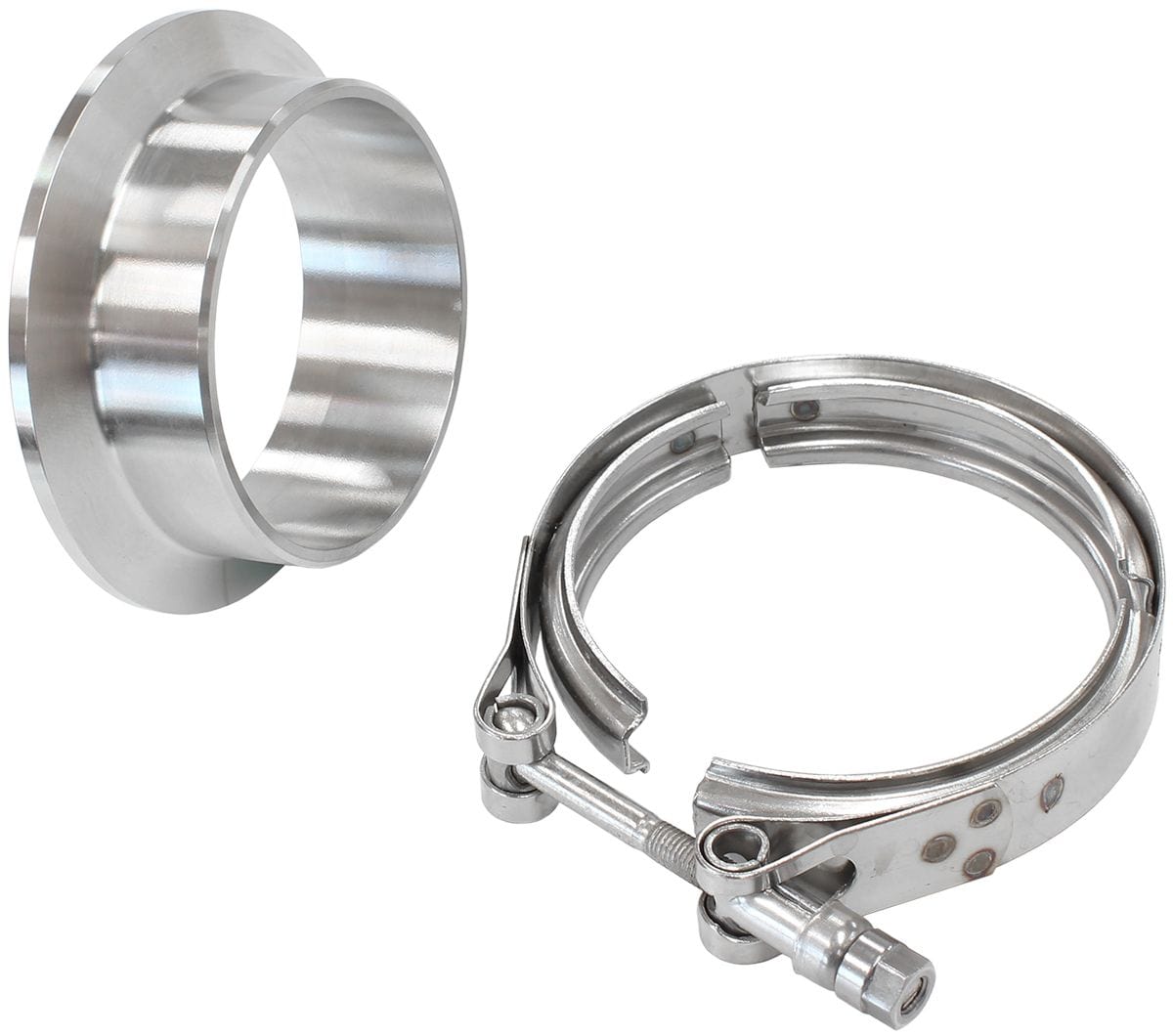 Aeroflow Performance Suit Aeroflow Turbo's with 3" I.D Flange Aeroflow Boosted Turbine Outlet 3.54" O.D Stainless Steel V-Band Kit AF8080-1022 SR