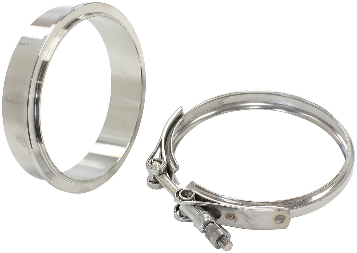 Aeroflow Performance Suit Aeroflow Turbo's With 4.5" I.D Flange Aeroflow Boosted Turbine Outlet 4.50" O.D Stainless Steel V-Band Kit AF8080-1012 SR