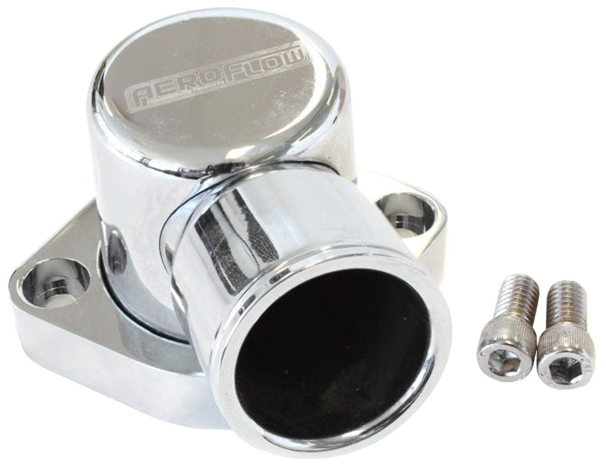 Aeroflow Performance Suit Ford 302-351C Aeroflow Billet 90° Thermostat Housing - Chrome AF64-2039C SR
