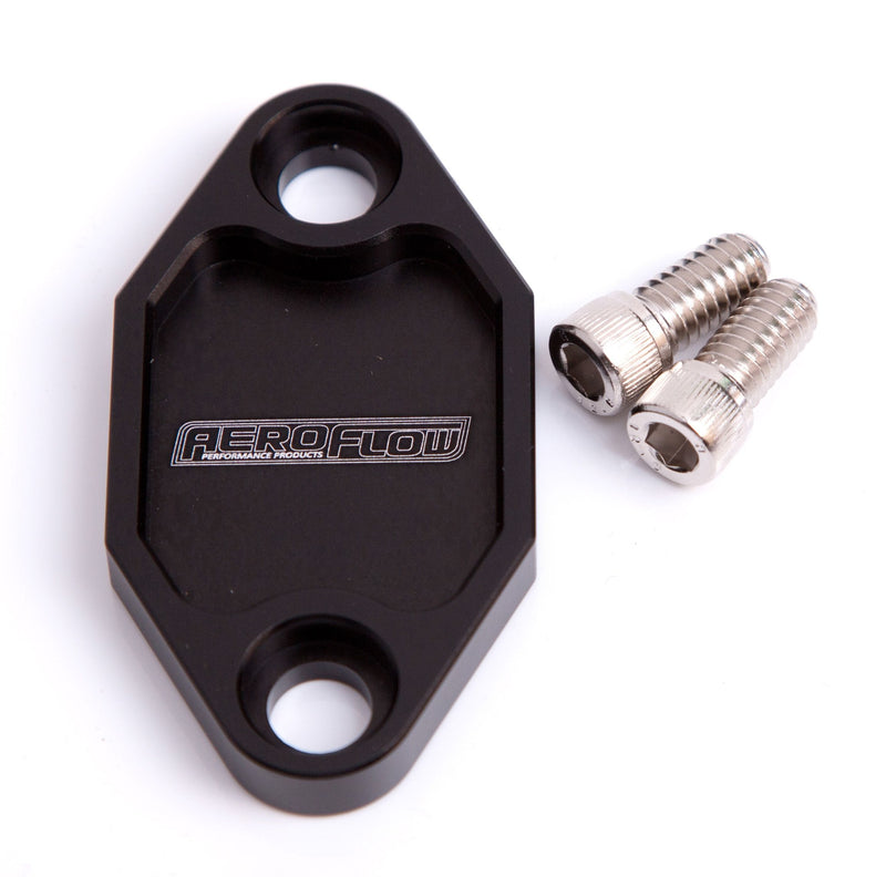 Aeroflow Billet Fuel Pump Block-Off Plate - Black AF64-2029BLK