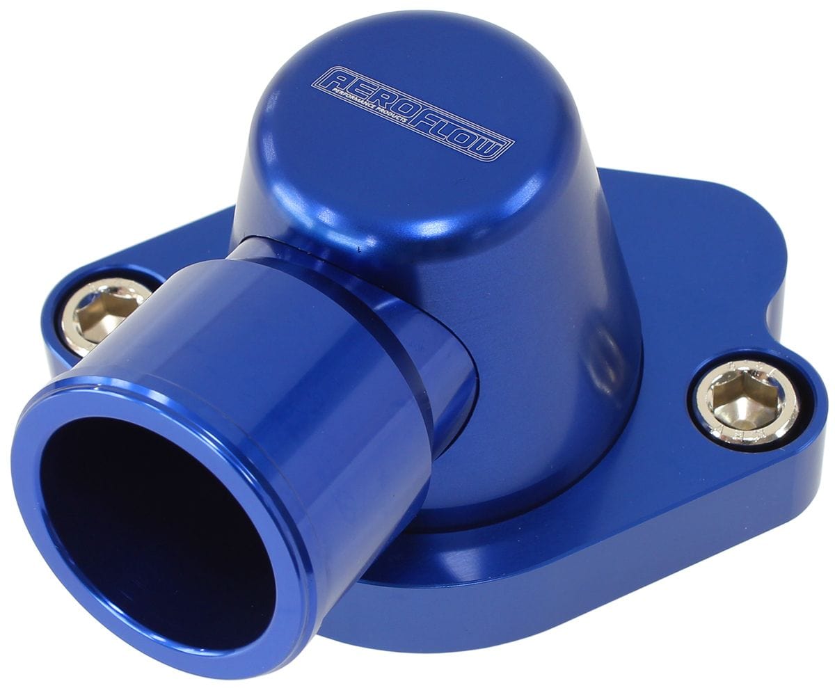 Aeroflow Performance Suit Holden V8 (Swivel. No Heater Outlet) Aeroflow Billet Thermostat Housing - Blue AF64-2056 SR