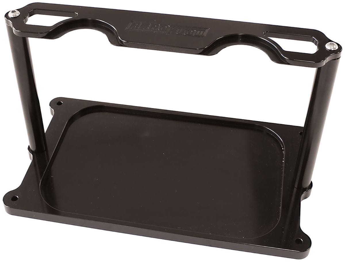 Aeroflow Performance Suit Optima Batteries Red & Yellow Top Aeroflow Billet Aluminium Optima Battery Tray - Black Finish AF64-4366BLK SR