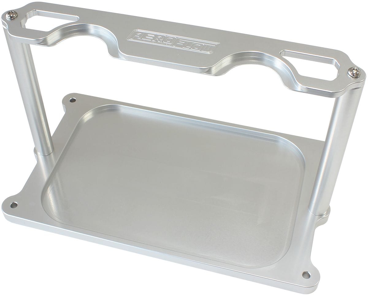 Aeroflow Performance Suit Optima Batteries Red & Yellow Top Aeroflow Billet Aluminium Optima Battery Tray - Silver Finish AF64-4366 SR