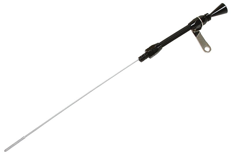 Aeroflow Performance Suit SB Chevy (Early Model Passenger Side) Aeroflow Stainless Steel Flexible Engine Dipstick - Black AF64-2110BLK SR