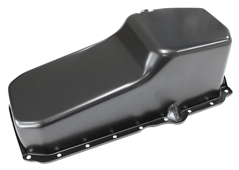 Aeroflow Performance Suit Small Block Chev Late 1986 On Right Hand Dipstick with 1-Piece R Aeroflow Chevrolet Late 1986 On Standard Replacement Oil Pan, Black Finish AF82-9414BLK SR