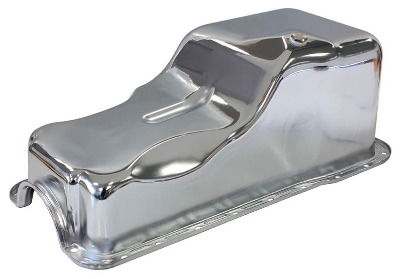 Aeroflow Performance Suit Small Block Ford 289 to 302 Windsor Front Sump, 5.0L Capacity Aeroflow Ford Windsor Standard Replacement Oil Pan, Chrome Finish AF82-9078C SR