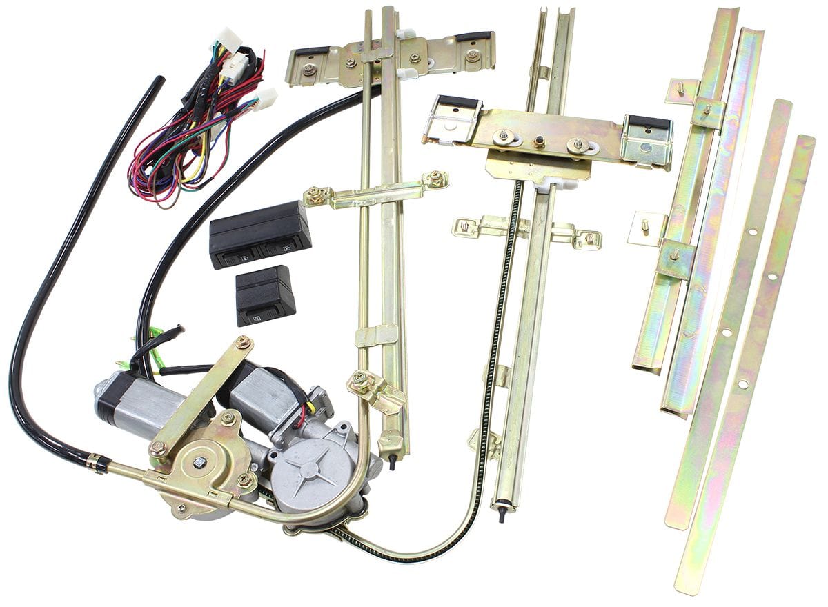 Aeroflow Performance Suits 2 Doors with Flat Glass Aeroflow Electric Power Window Kit with Switches & Wiring AF49-1600 SR
