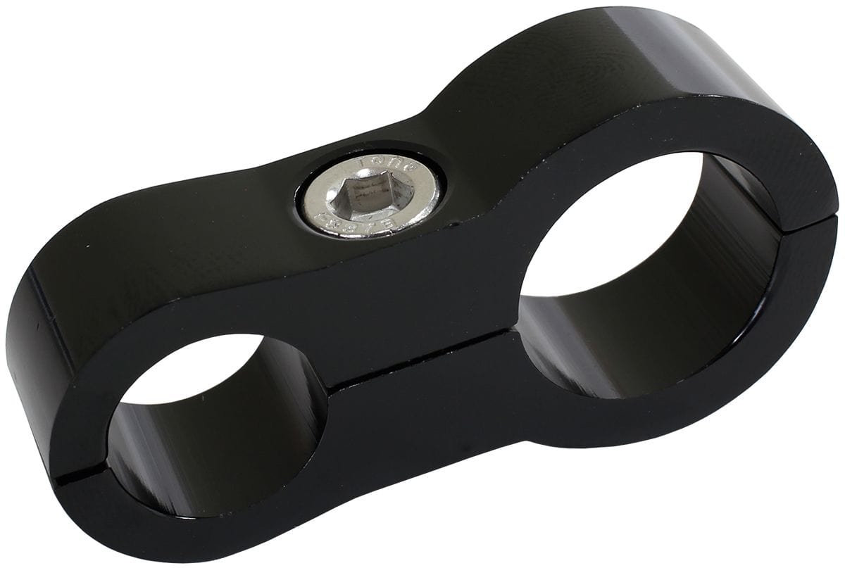 Aeroflow Performance Suits -6 and -10 Braid Hose or -8 and -12 Teflon Hose Aeroflow Stepped Billet Dual Hose Separator - Black Finish AF156-09-12BLK SR