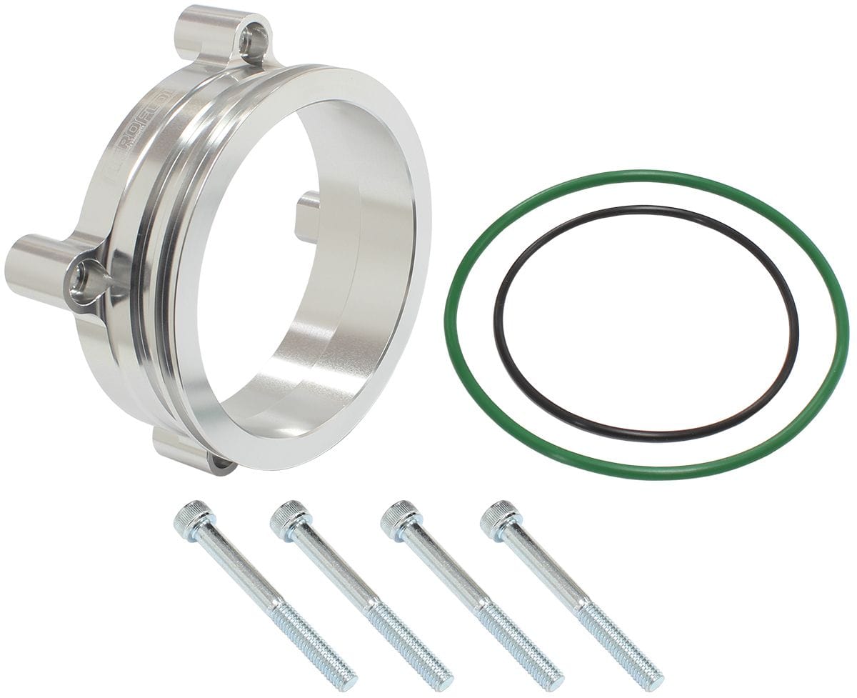 Aeroflow Performance suits 82mm Bosch DBW and 3-1/2" Intercooler Clamp Aeroflow Bosch DBW Adapter, Silver Finish AF64-2139 SR
