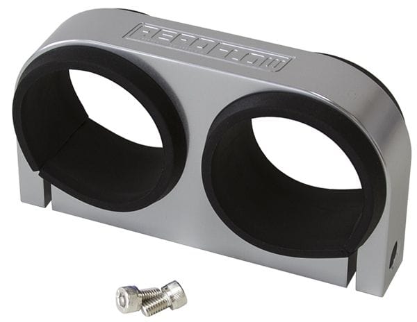 Aeroflow Performance Suits Aeroflow/Bosch 044 Fuel Pumps. Can also be used as a 2-5/8" Gau Aeroflow Dual Billet Fuel Pump Bracket - Silver AF64-2902S SR