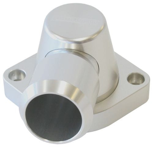 Aeroflow Performance Suits GM LS3. Housing is designed to suit LS2 thermostat. Aeroflow Billet Swivel Thermostat Housing - Silver Finish AF64-2115S SR