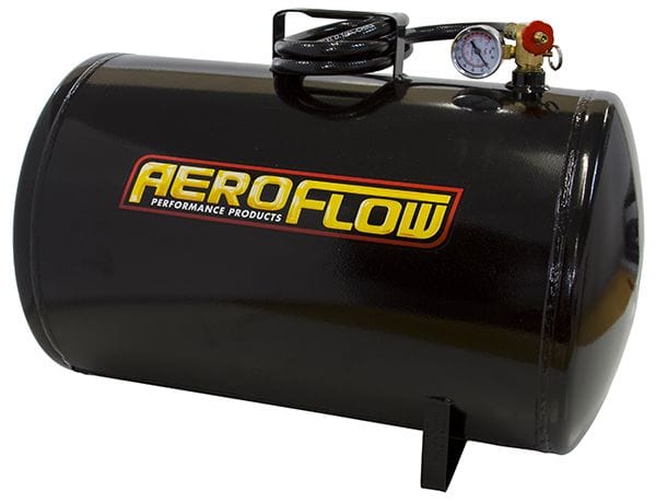Aeroflow Performance Tank Dimensions: 21-1/16" (535mm) x 14-11/64" (360mm) Aeroflow 10 Gallon Steel Portable Air Tank - Black (125 PSI Max) AF77-3001 SR