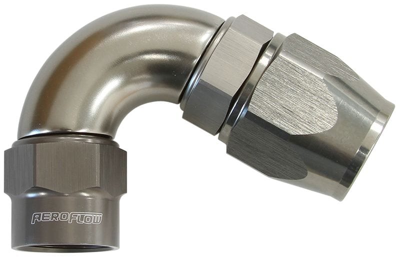 Aeroflow Performance Titanium Finish. Suits Kryptalon® Series Hose Aeroflow Kryptalon® Series Heavy Duty One Piece Swivel 120° Hose End -10AN AF7854-10 SR