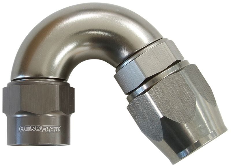 Aeroflow Performance Titanium Finish. Suits Kryptalon® Series Hose Aeroflow Kryptalon® Series Heavy Duty One Piece Swivel 150° Hose End -8AN AF7855-08 SR