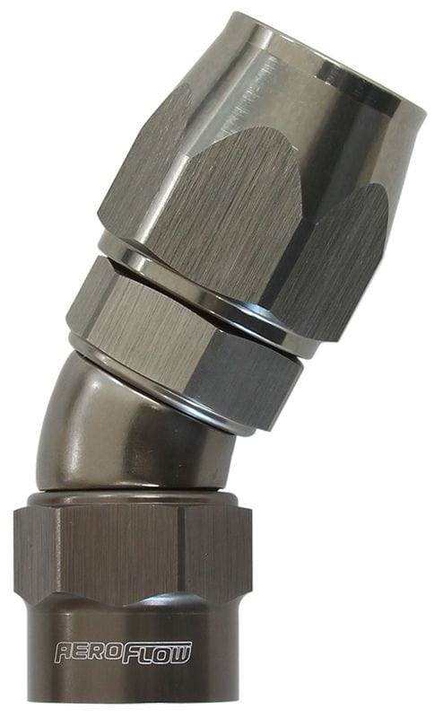 Aeroflow Performance Titanium Finish. Suits Kryptalon® Series Hose Aeroflow Kryptalon® Series Heavy Duty One Piece Swivel 30° Hose End -6AN AF7857-06 SR