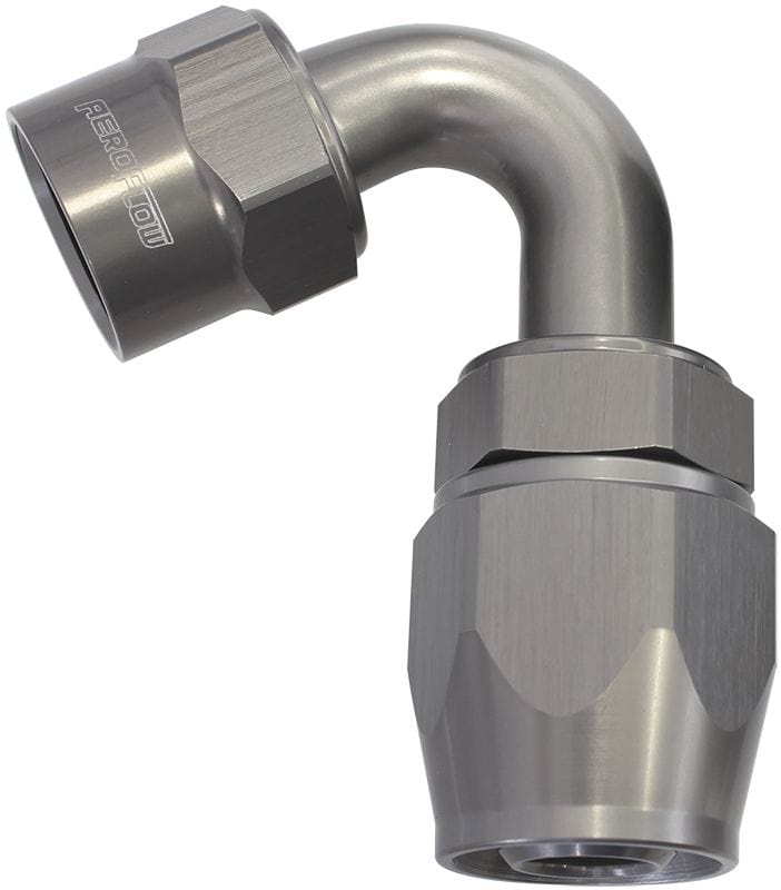 Aeroflow Performance Titanium Finish. Suits Kryptalon® Series Hose Aeroflow Kryptalon® Series Lightweight One Piece Swivel 120° Hose End -4AN AF7824-04 SR