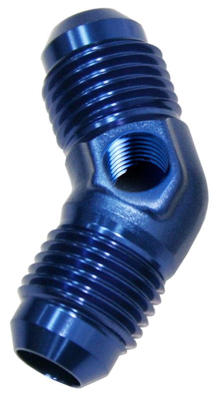 Aeroflow Performance With 1/8" NPT Port. Blue Finish Aeroflow 45° Male Flare Union -8AN AF827-08P SR