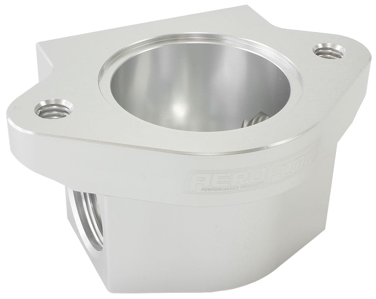 Aeroflow Performance With -12AN Ports, Use With Chev Thermostat Housing Aeroflow Billet Remote Thermostat Housing - Silver AF64-3043S SR
